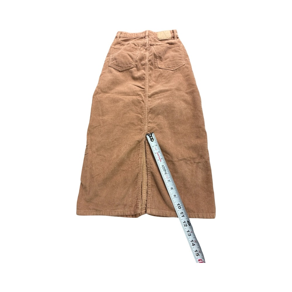 Cotton On Maxi Skirt Womens 2 Brown Corduroy High Waist Long Workwear - Picture 8 of 12